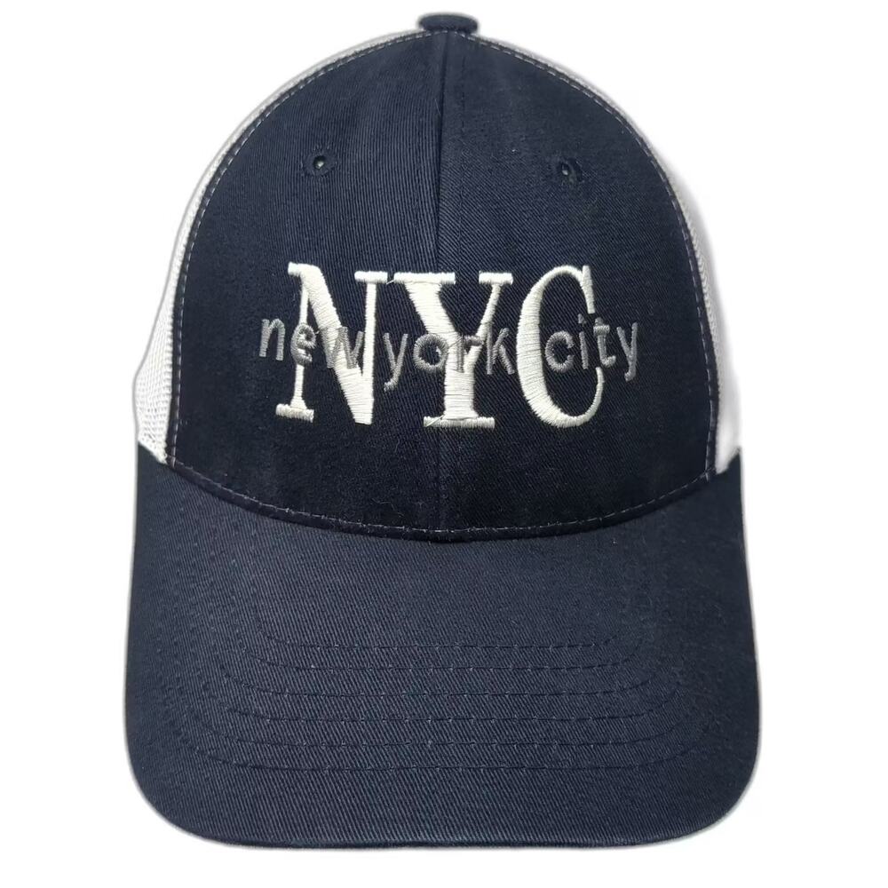 Danelley Baseball Cap Blue White OS NYC Embroidered Mesh Back Adjustable Hat